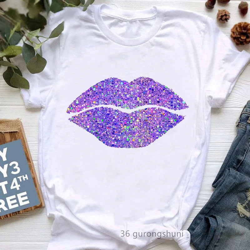 Diva Lipstick Print T-Shirt