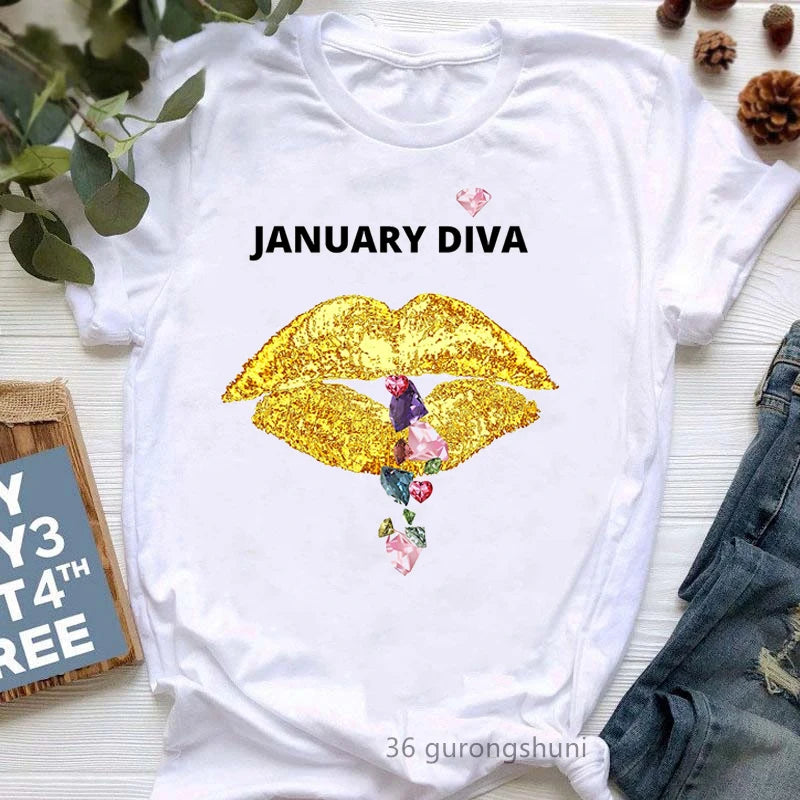 Diva Lipstick Print T-Shirt