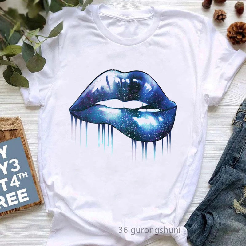 Diva Lipstick Print T-Shirt