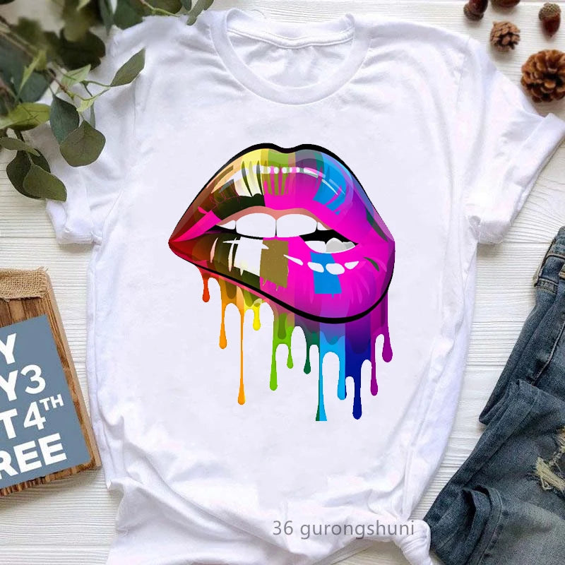 Diva Lipstick Print T-Shirt