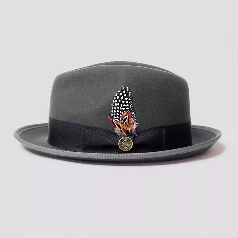 Men's Bowknot Ribbon Felt Billycock Hat