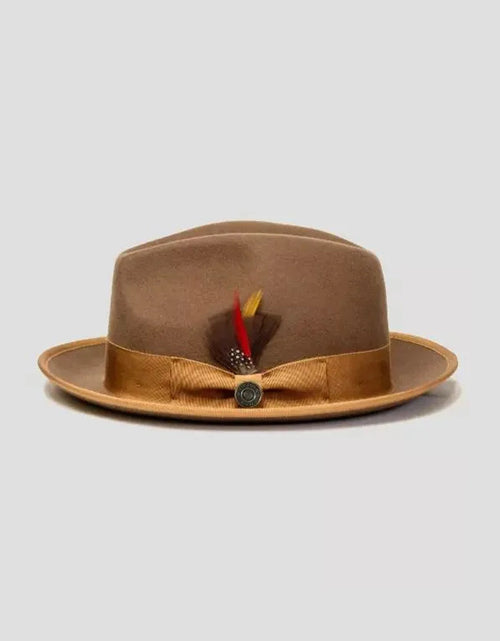 Load image into Gallery viewer, Men&#39;s Bowknot Ribbon Felt Billycock Hat
