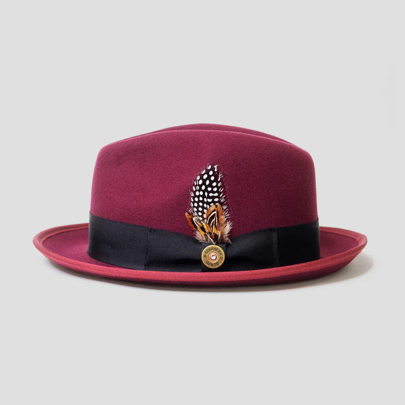Men's Bowknot Ribbon Felt Billycock Hat