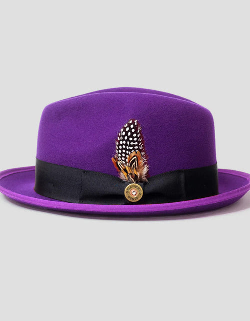 Load image into Gallery viewer, Men&#39;s Bowknot Ribbon Felt Billycock Hat
