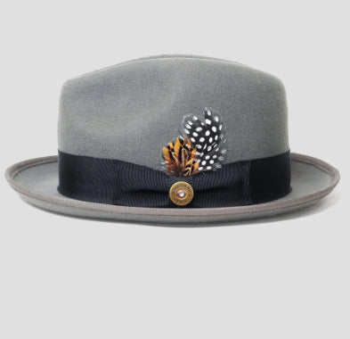 Men's Bowknot Ribbon Felt Billycock Hat