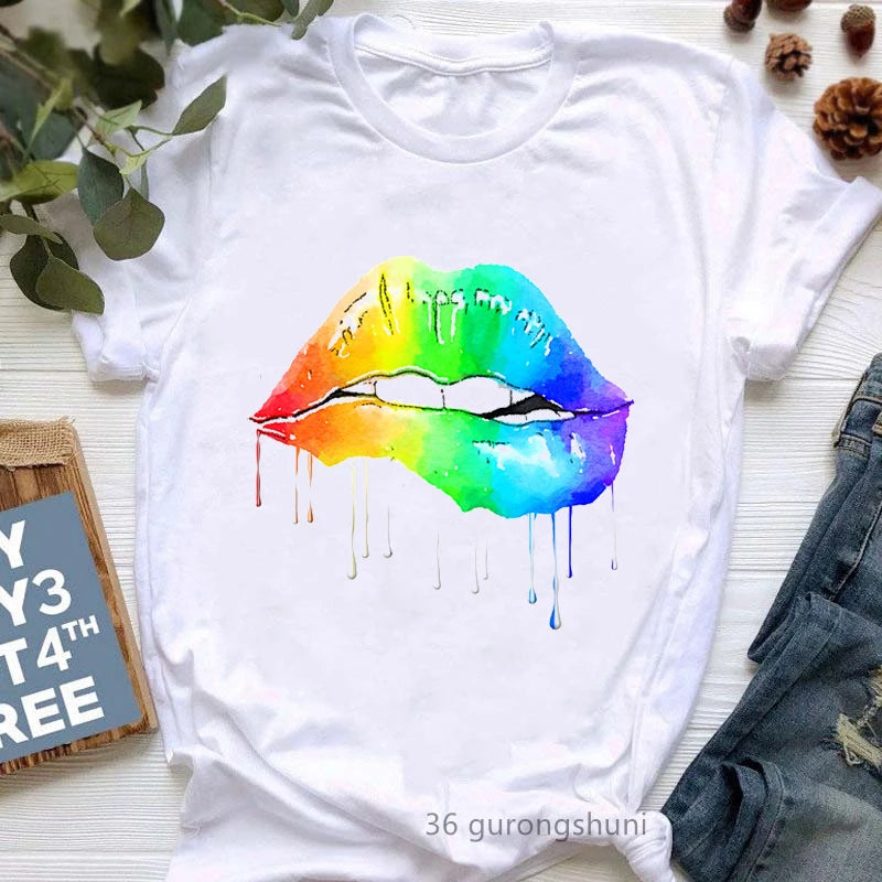 Diva Lipstick Print T-Shirt