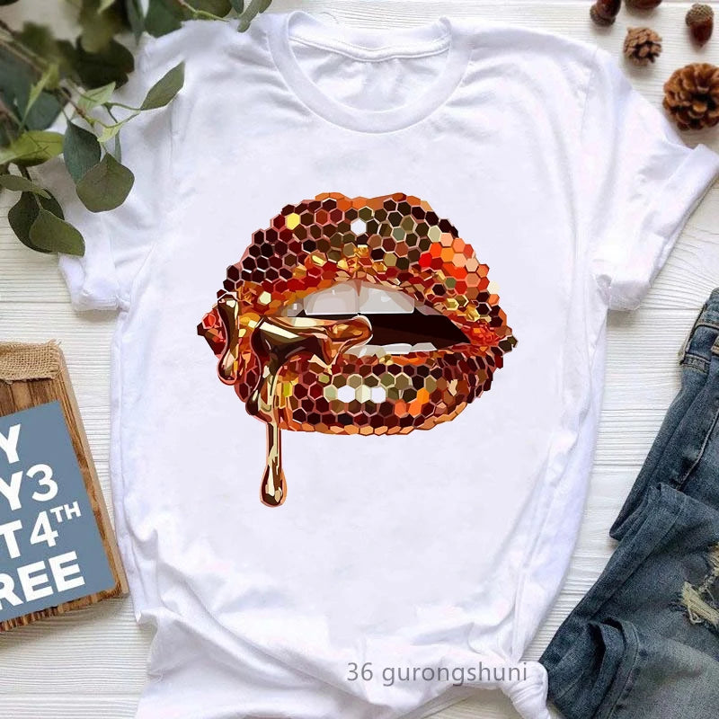Diva Lipstick Print T-Shirt