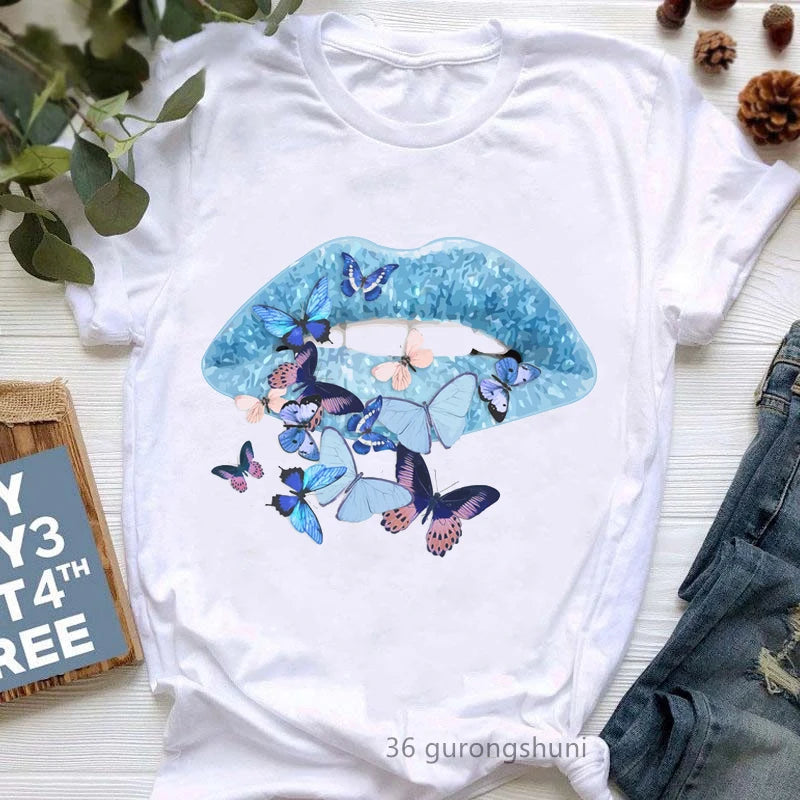 Diva Lipstick Print T-Shirt