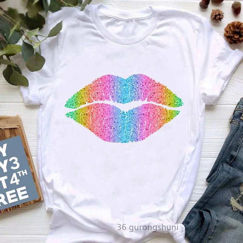 Diva Lipstick Print T-Shirt